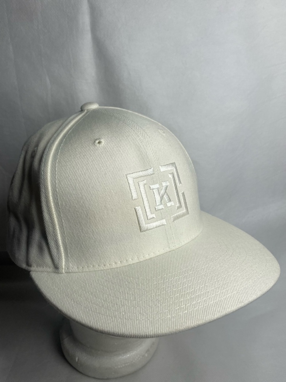 KR3W K Cage Krew Wool Blend Embroidered Cap Off White Adjustable SnapBack Hat